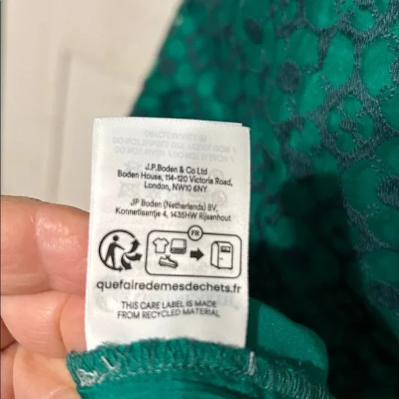 NWT Boden Midi Dress Fit-N-Flare Green Eyelet Lace Empire Waist - Picture 13 of 16